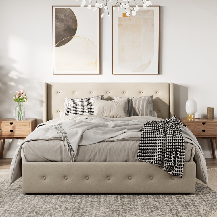 Fabric platform deals bed king